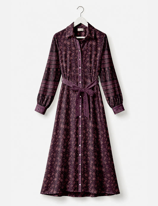 Long shirt dress - Purple Tropical