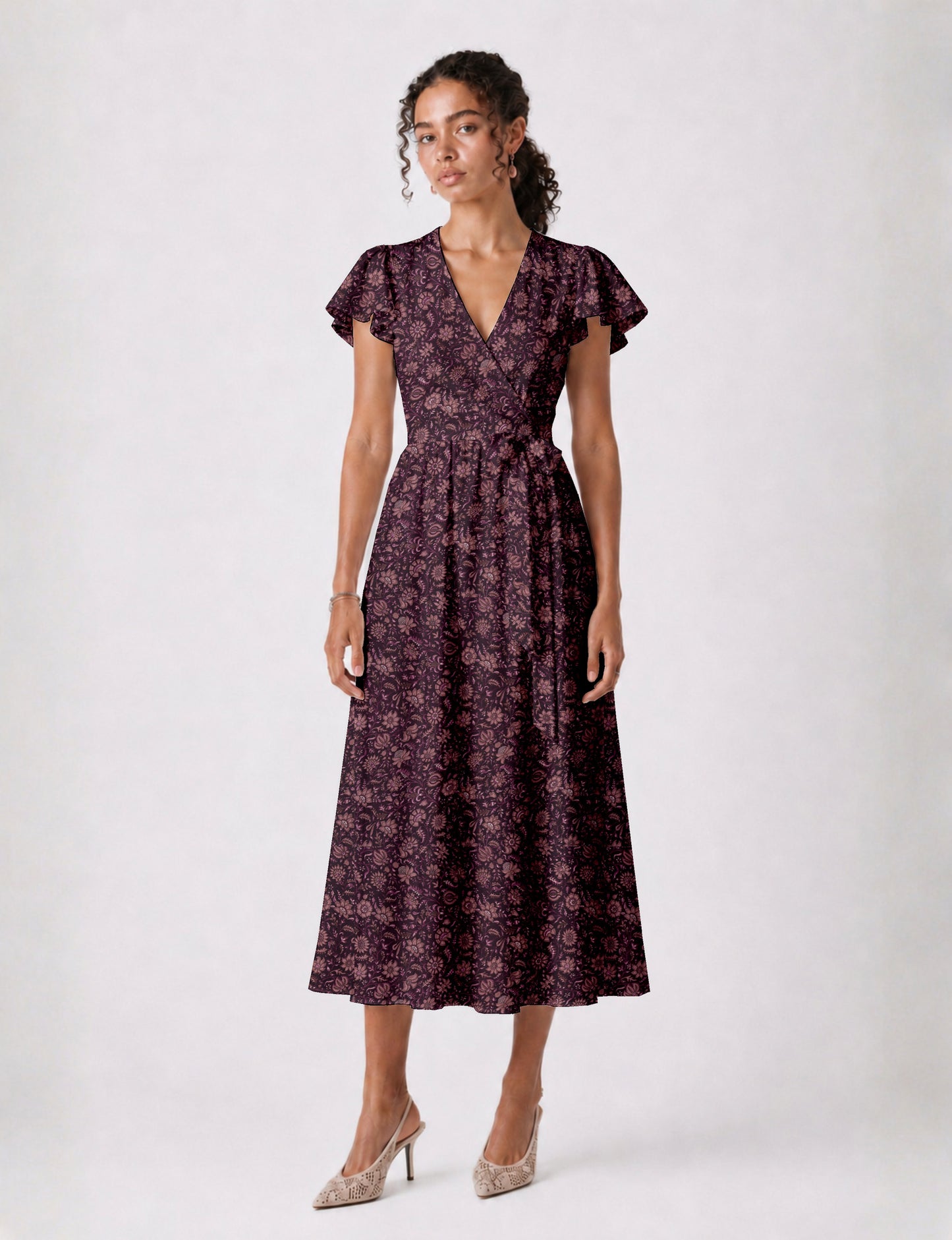 Wrap dress - Purple Tropical