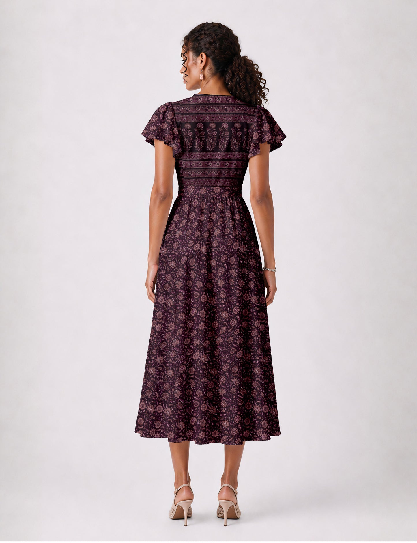Wrap dress - Purple Tropical
