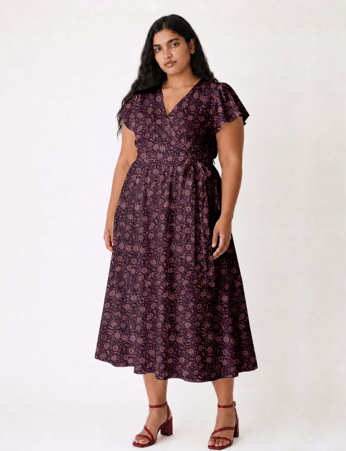 Wrap dress - Purple Tropical