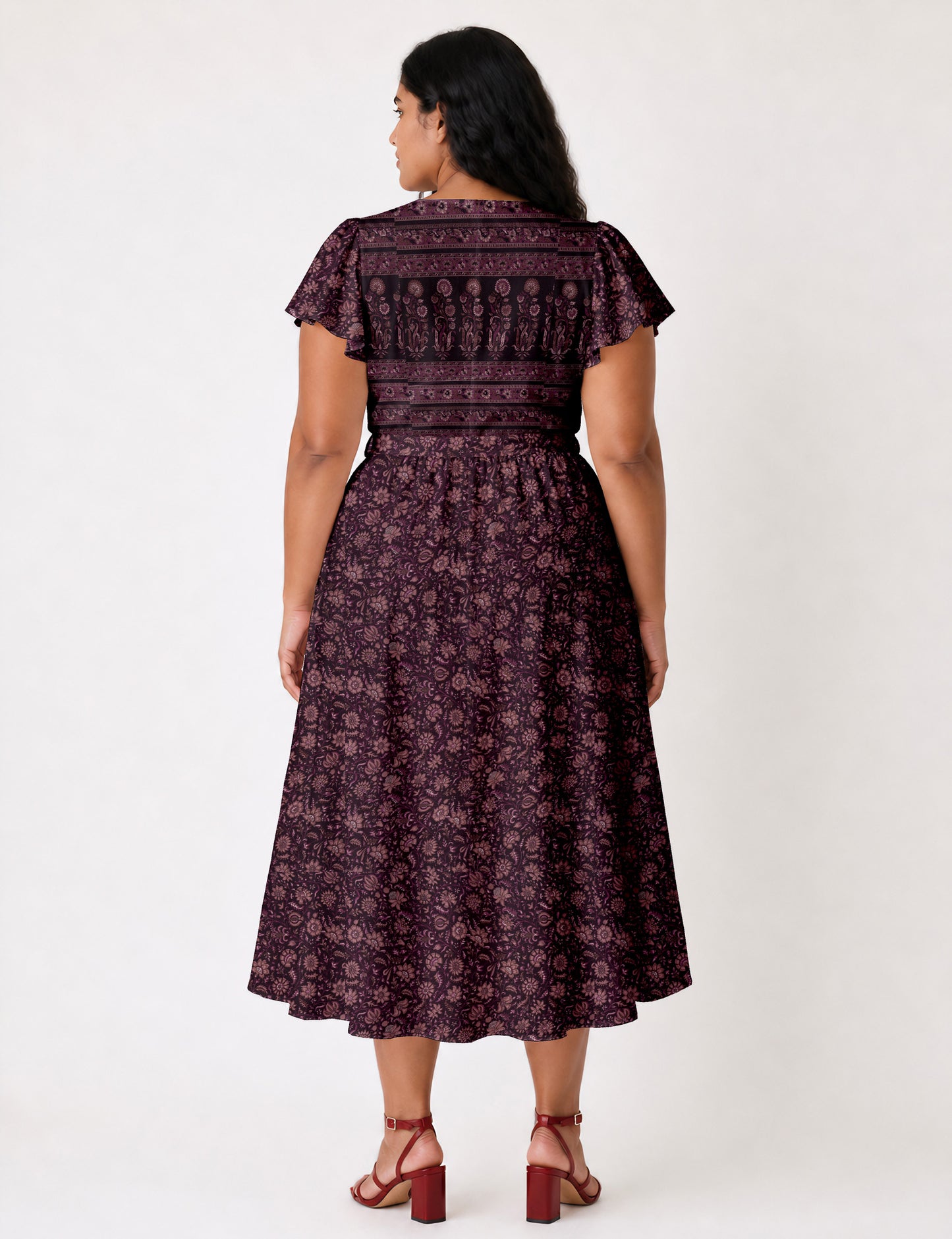 Wrap dress - Purple Tropical