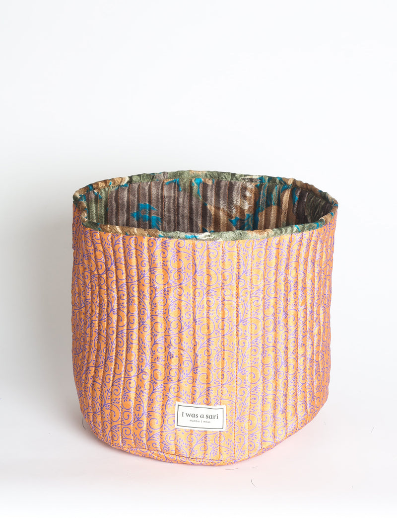 Quilted storage basket - Yellow Abstract