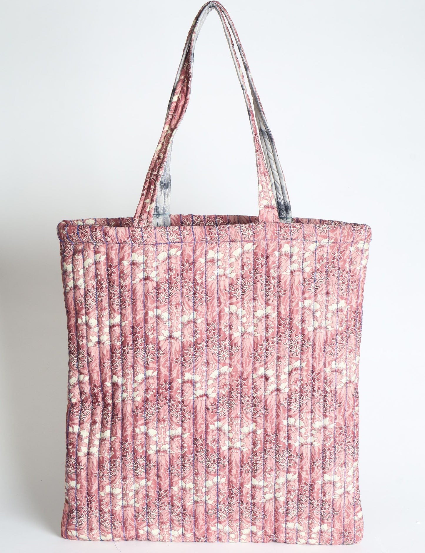 Quilted Shopper Bag - Blue Floral
