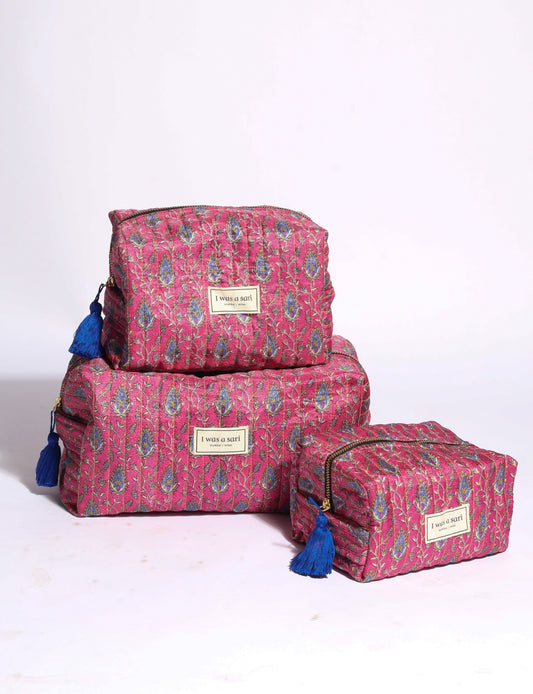 Quilted utility pouch - Pink Tropical