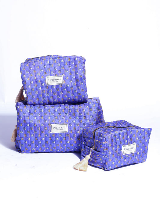Quilted utility pouch - Purple Micro Design