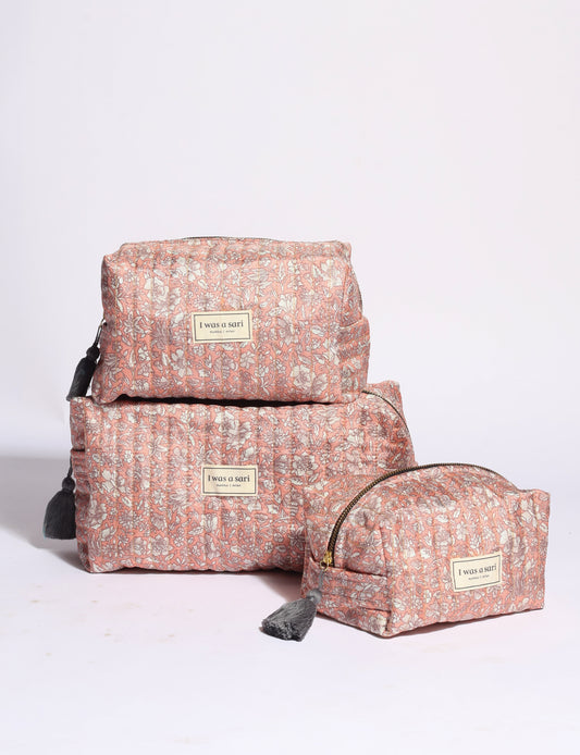 Quilted utility pouch - Pink Tropical