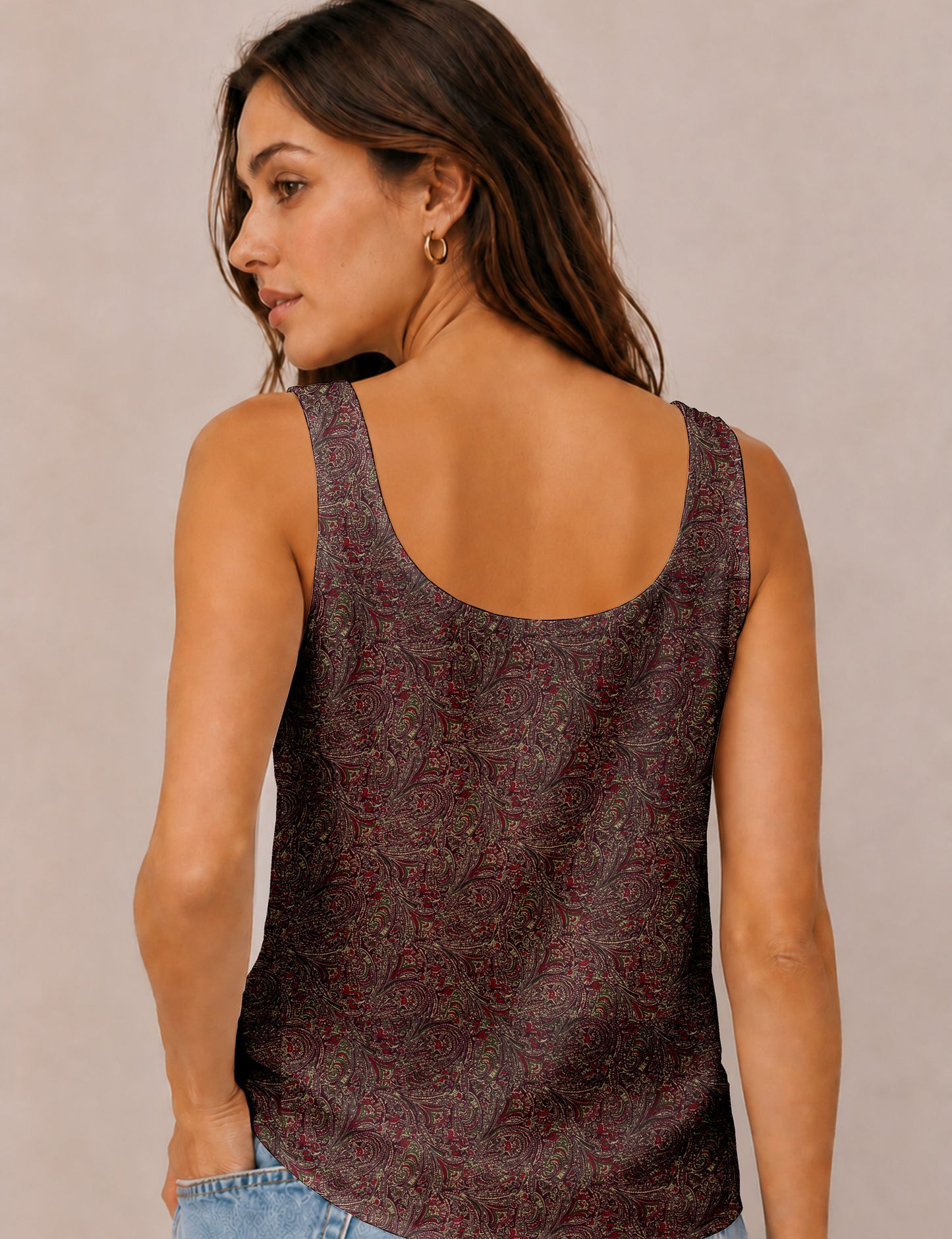 Sleeveless blouse - Red Abstract