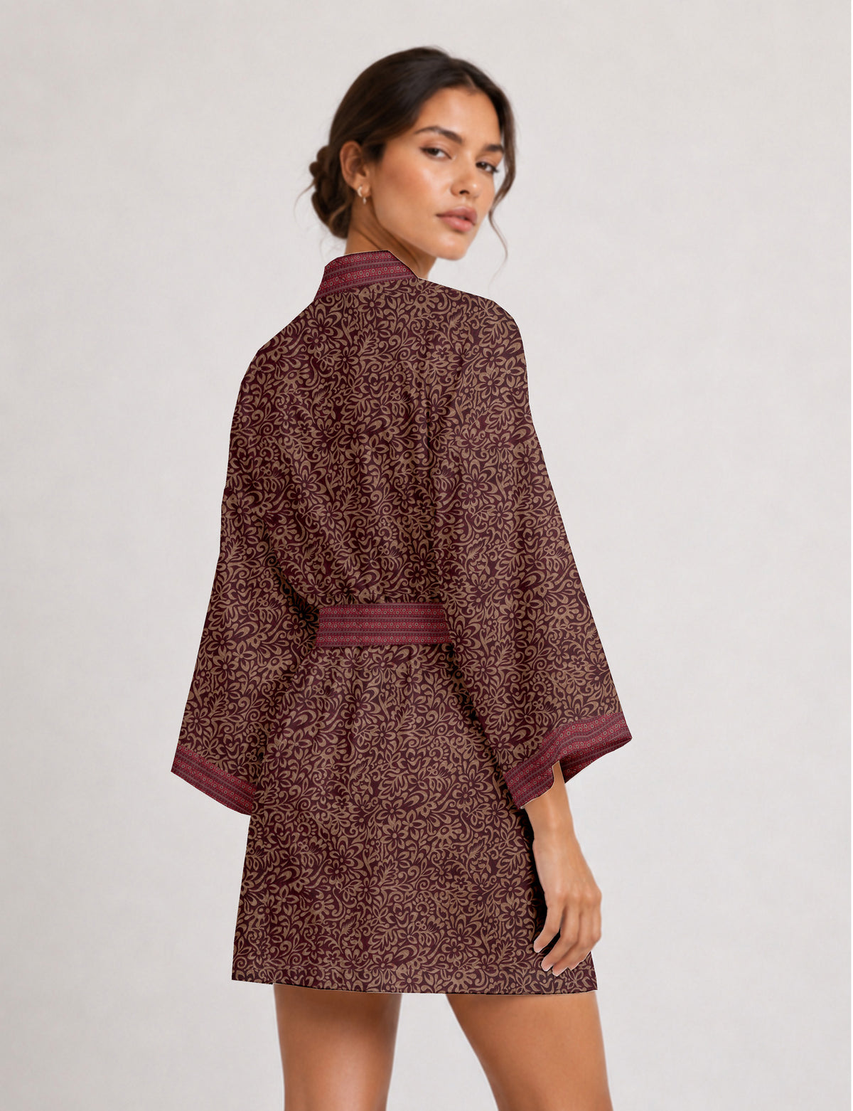 Short kimono robe -  Floral