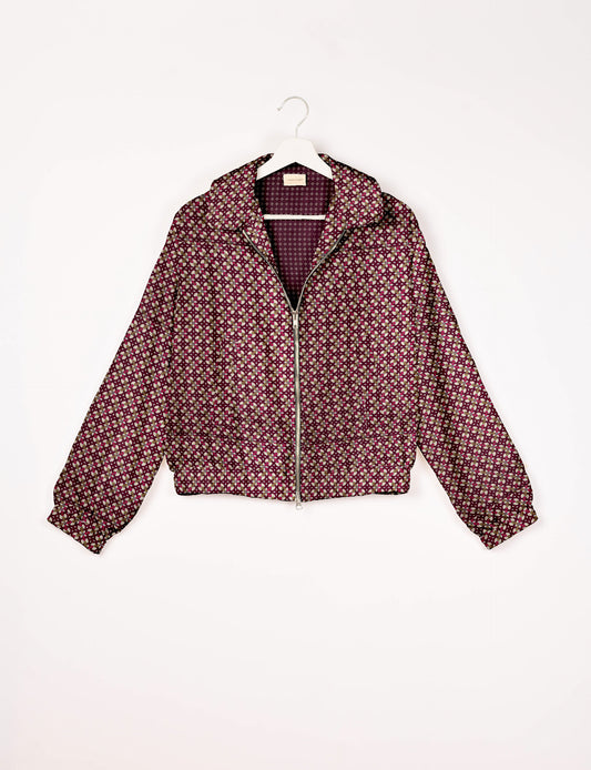 Bomber Jacket - Red Geometric