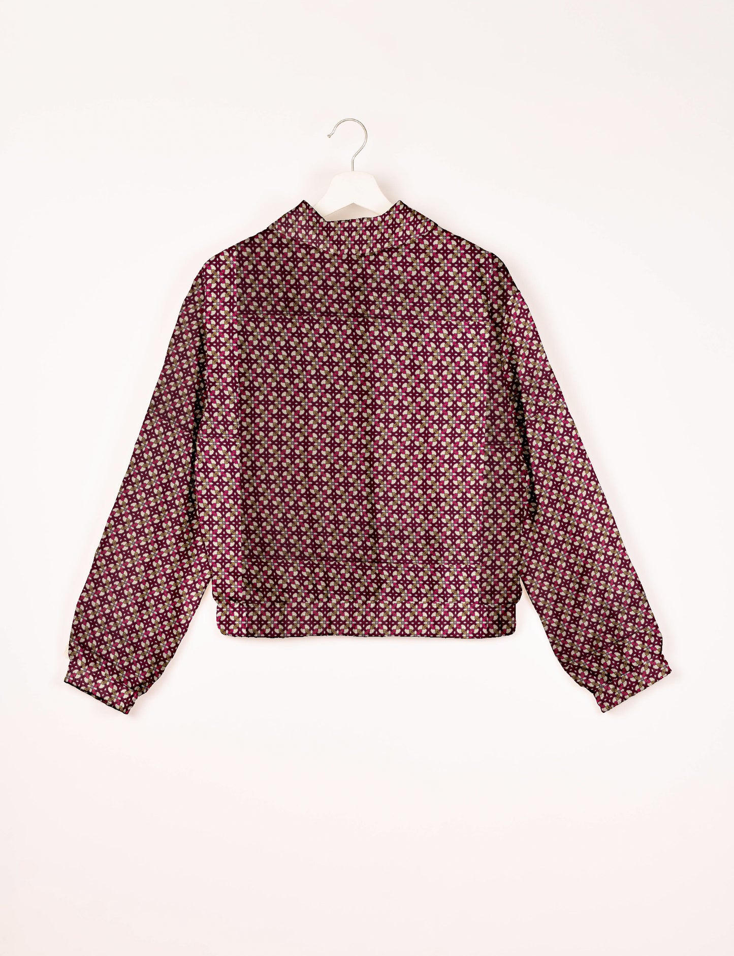 Bomberjacke – Rot, geometrisches Muster