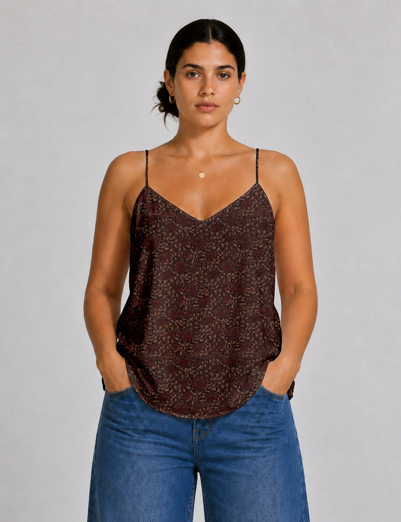 Slip top - Red Leaves