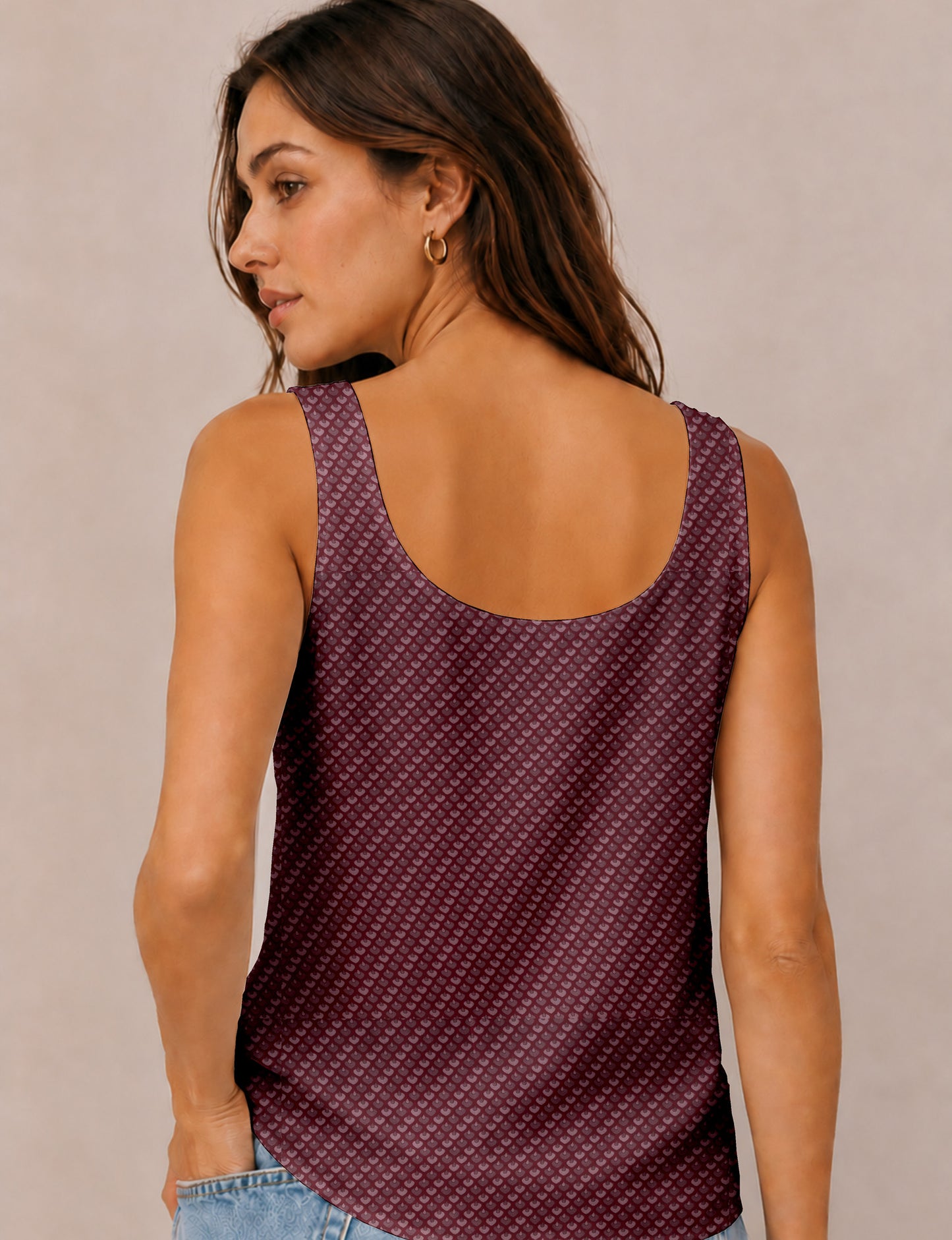 Sleeveless blouse - Red Micro Design