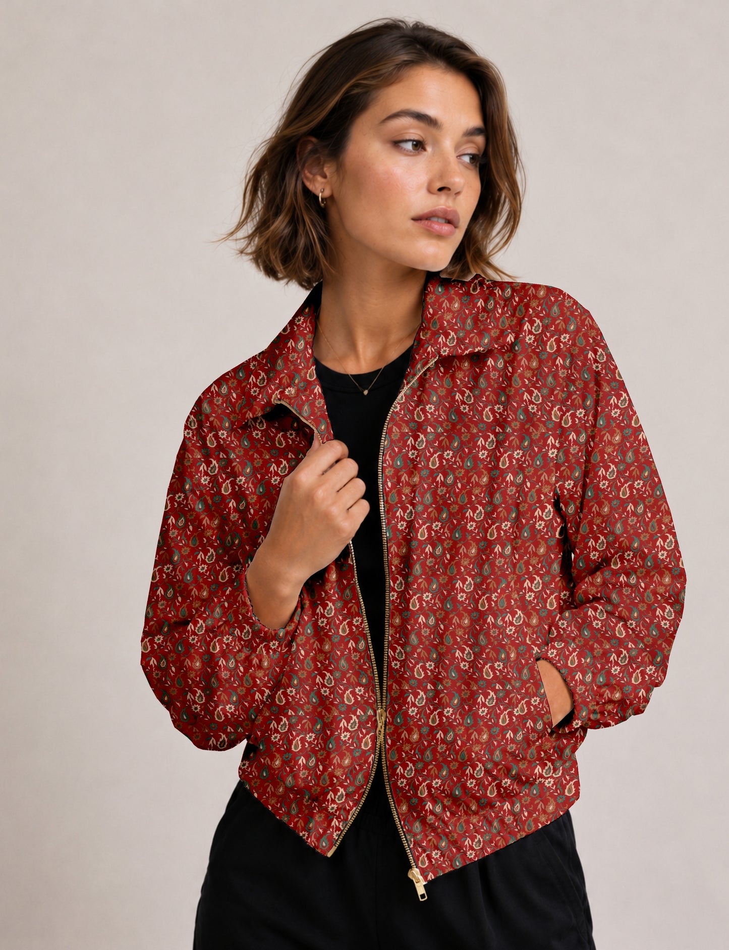Bomber Jacket - Red Paisley