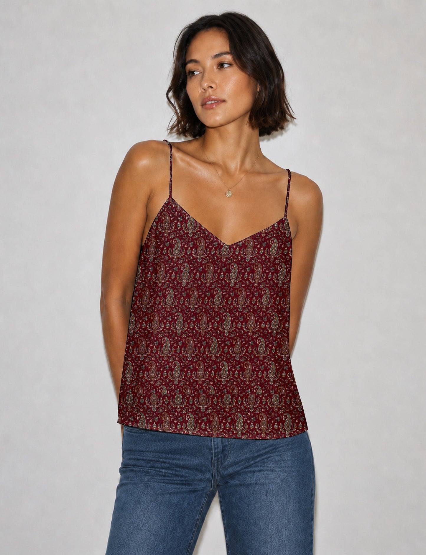 Slip top - Red Paisley