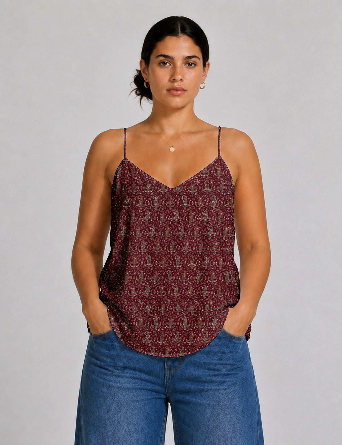 Slip top - Red Paisley