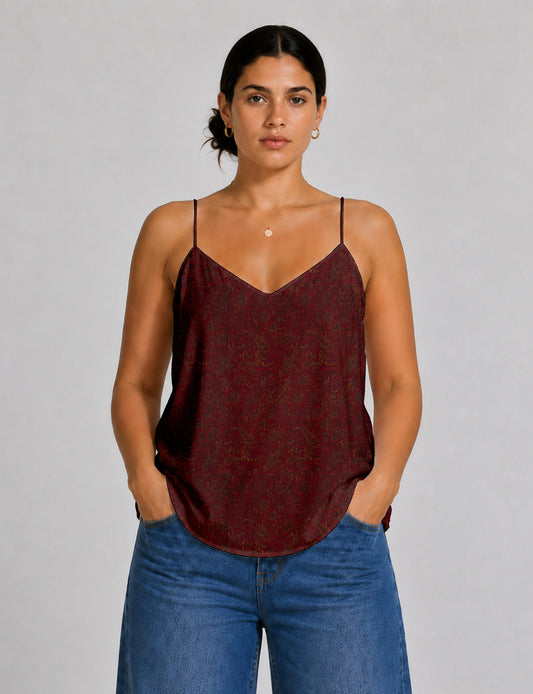 Slip top - Red Paisley
