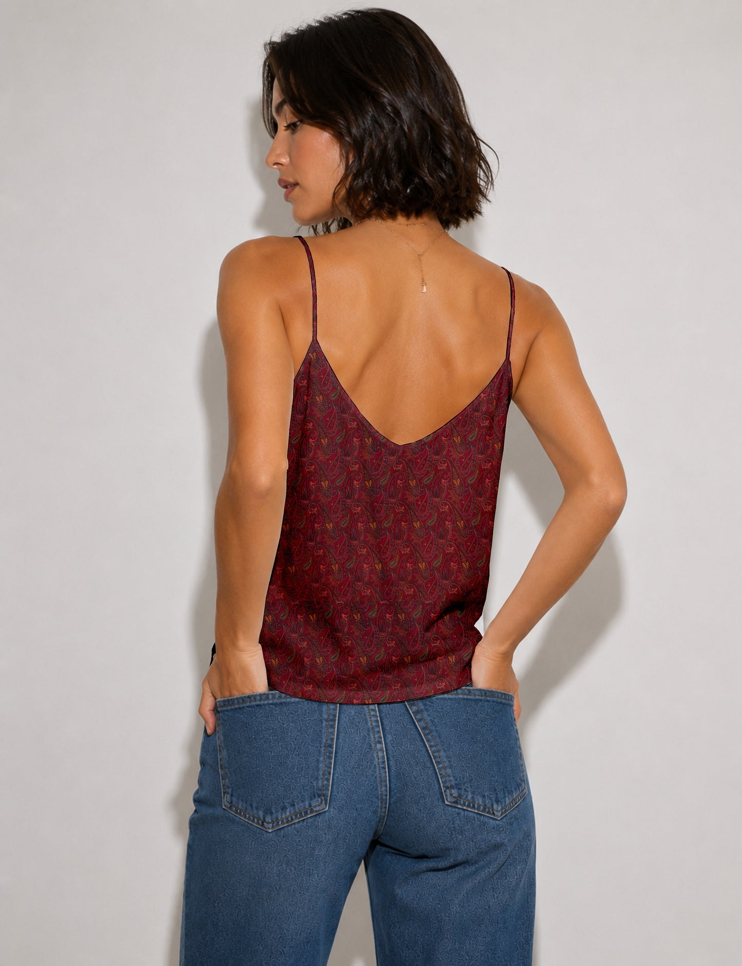 Slip top - Red Paisley