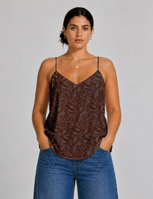 Slip top - Red Paisley