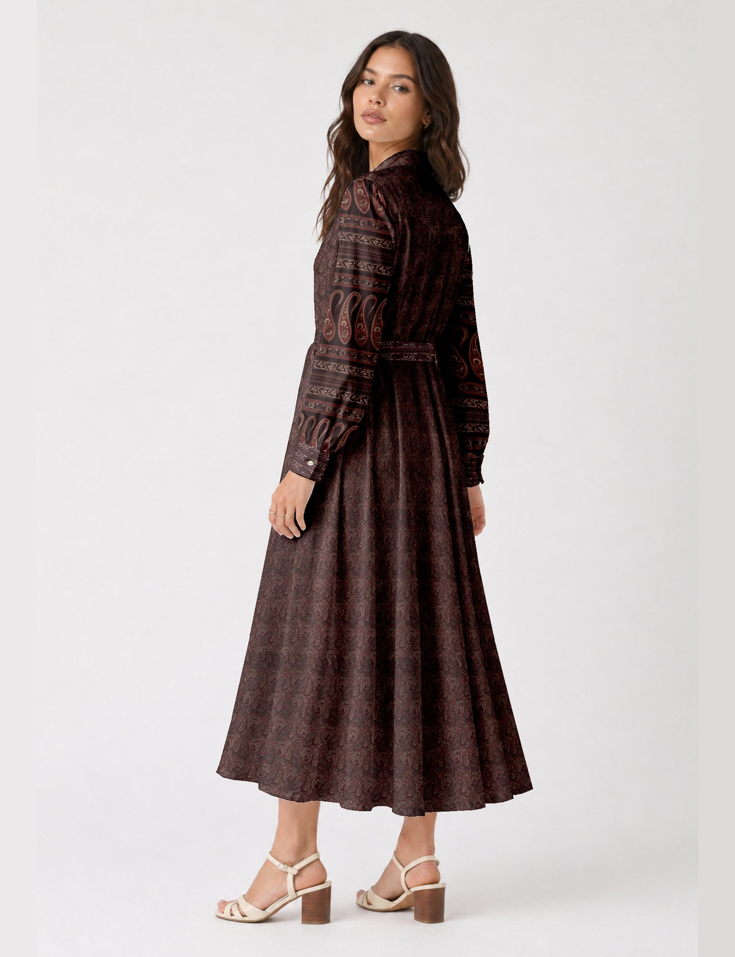 Long shirt dress - Red Paisley