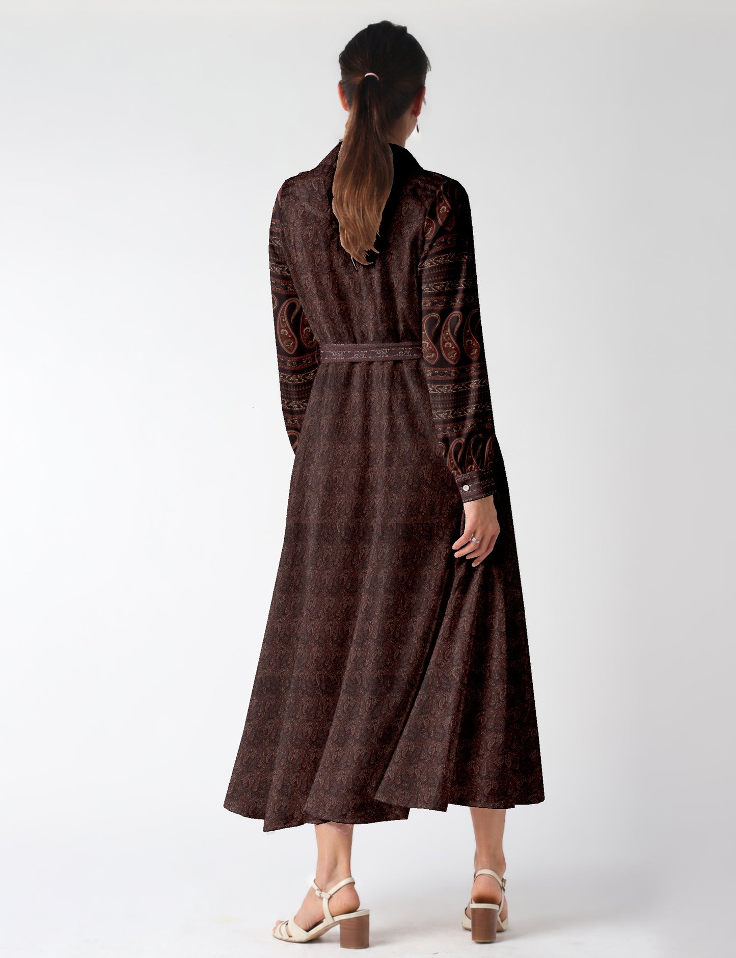 Long shirt dress - Red Paisley