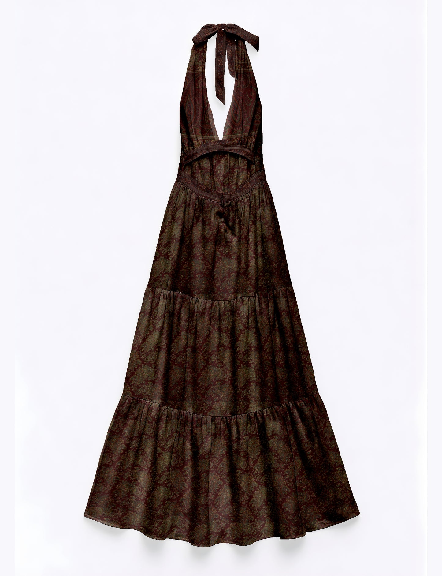 Flowy maxi tiered dress for vacations, brunch, and evening wear