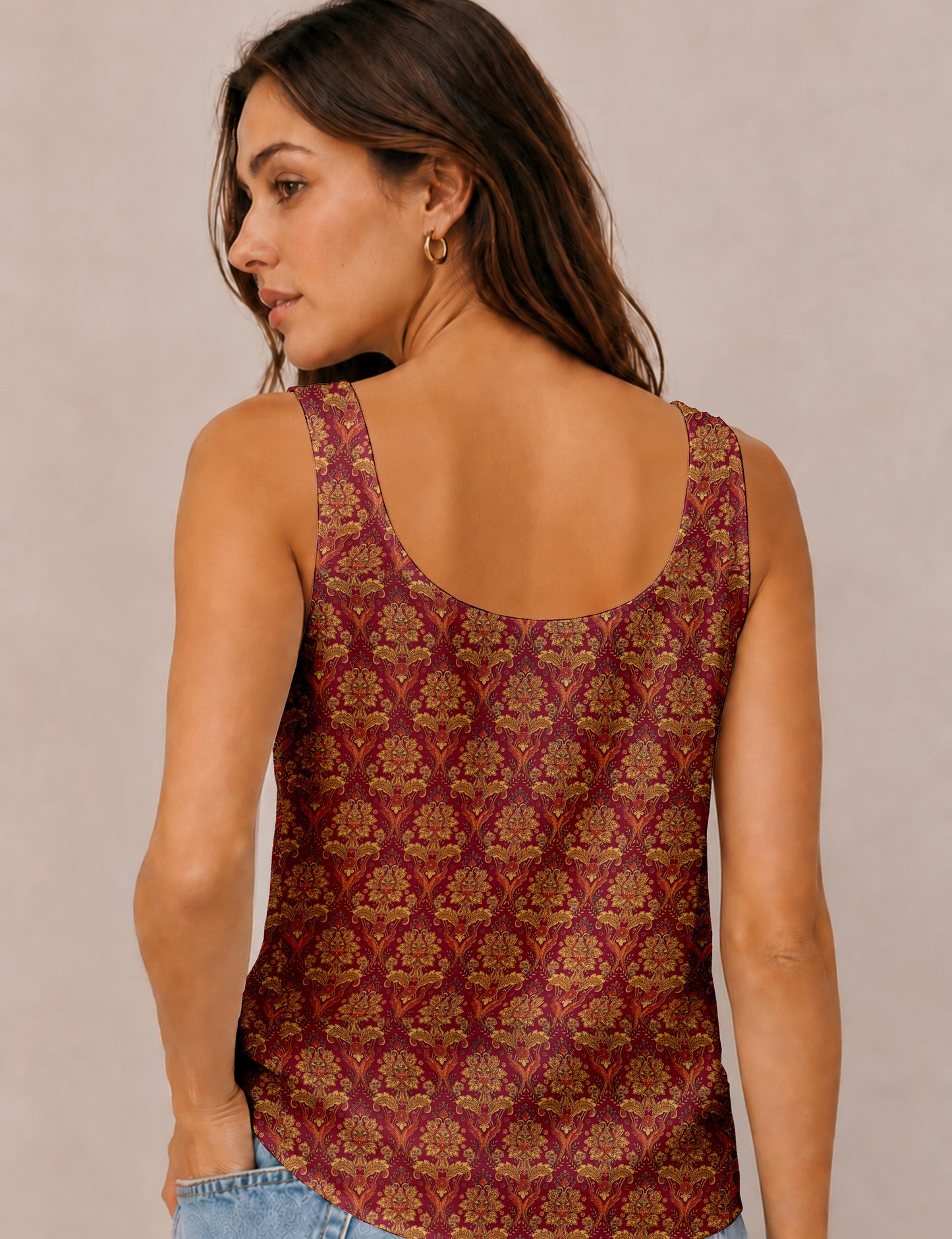 Sleeveless blouse - Red Tropical