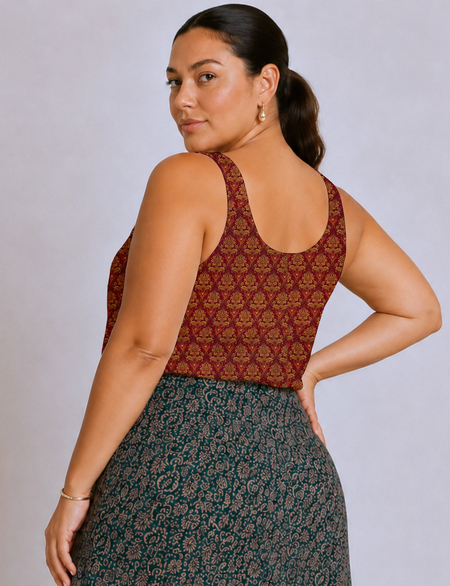 Sleeveless blouse - Red Tropical