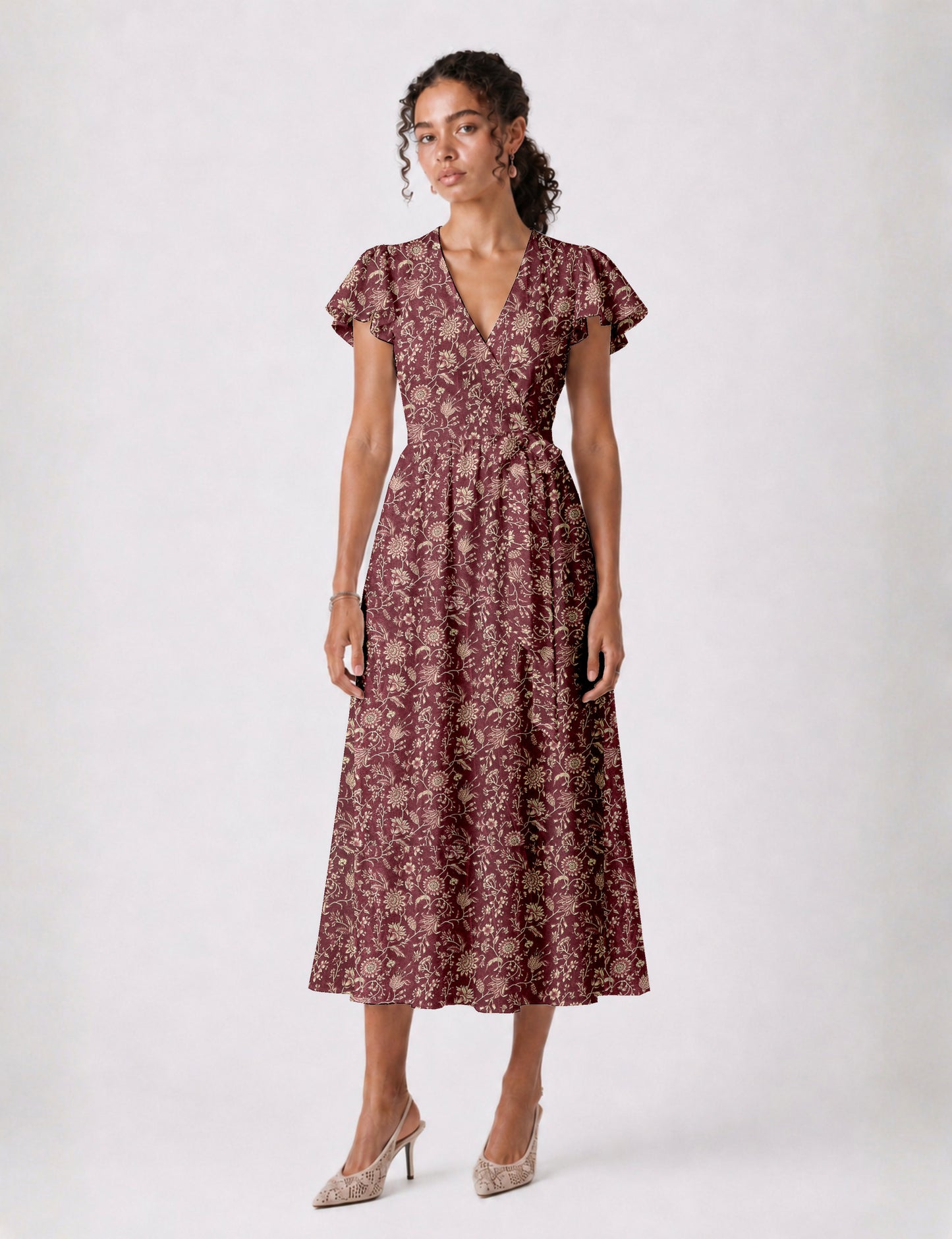 Wrap dress - Red Tropical