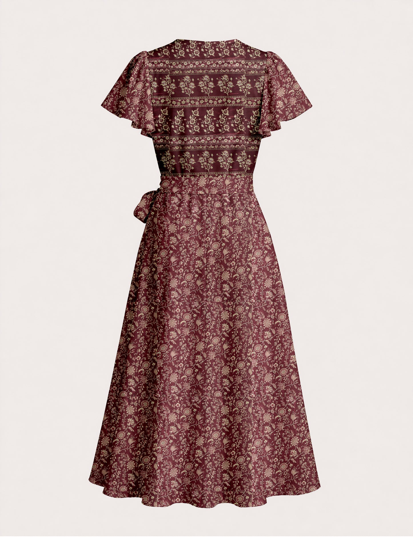 Wrap dress - Red Tropical
