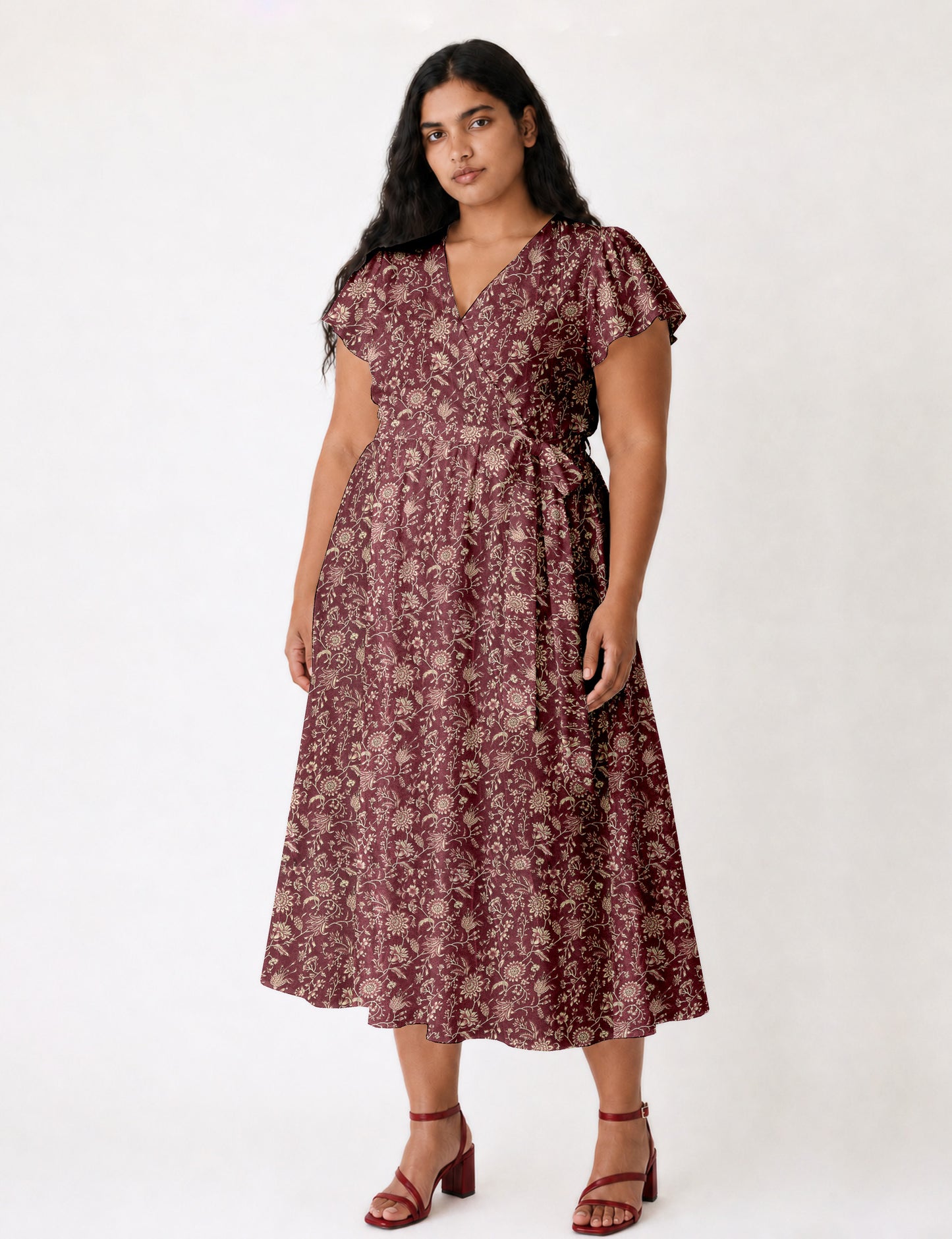 Wrap dress - Red Tropical