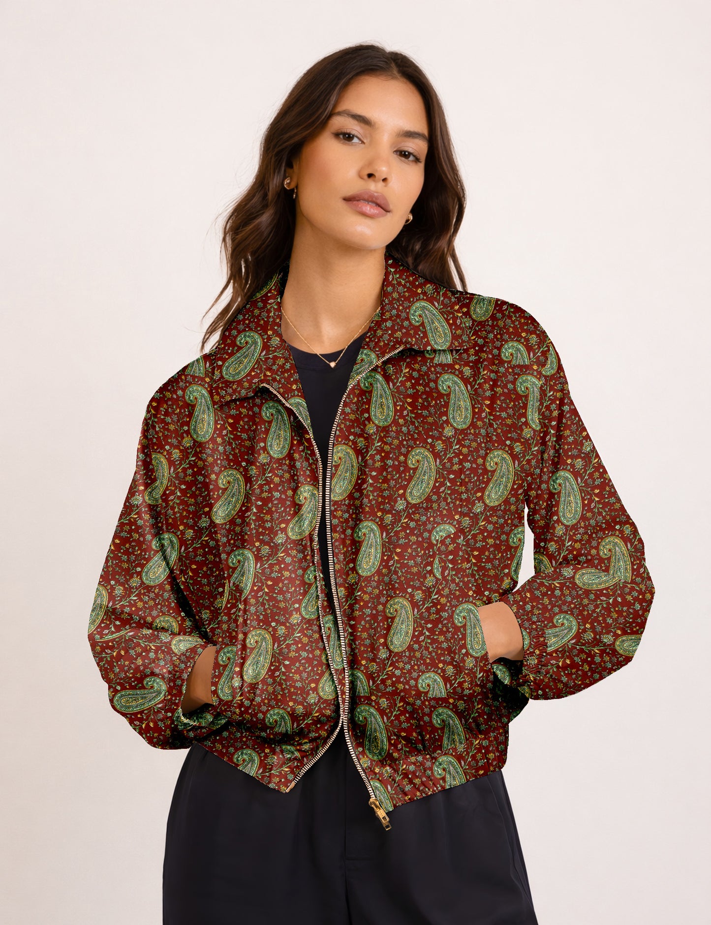 Bomber Jacket - Red Paisley