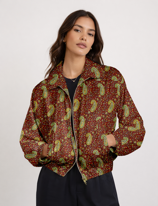 Bomber Jacket - Red Paisley