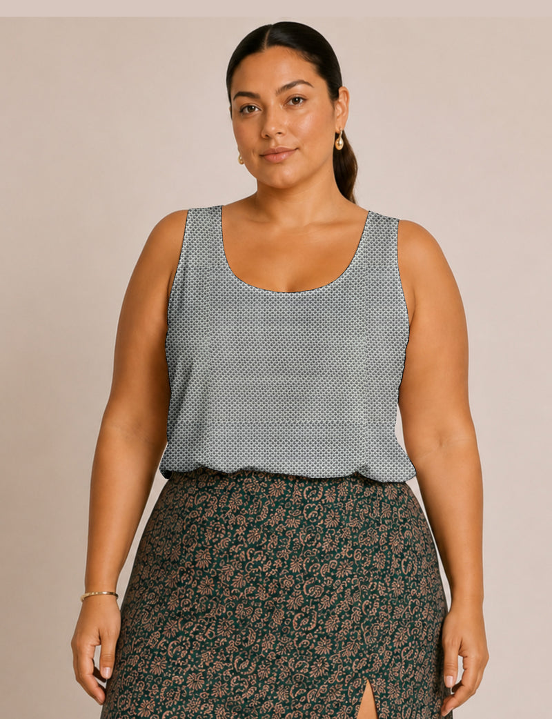 Blusa sin mangas - Blanco Floral