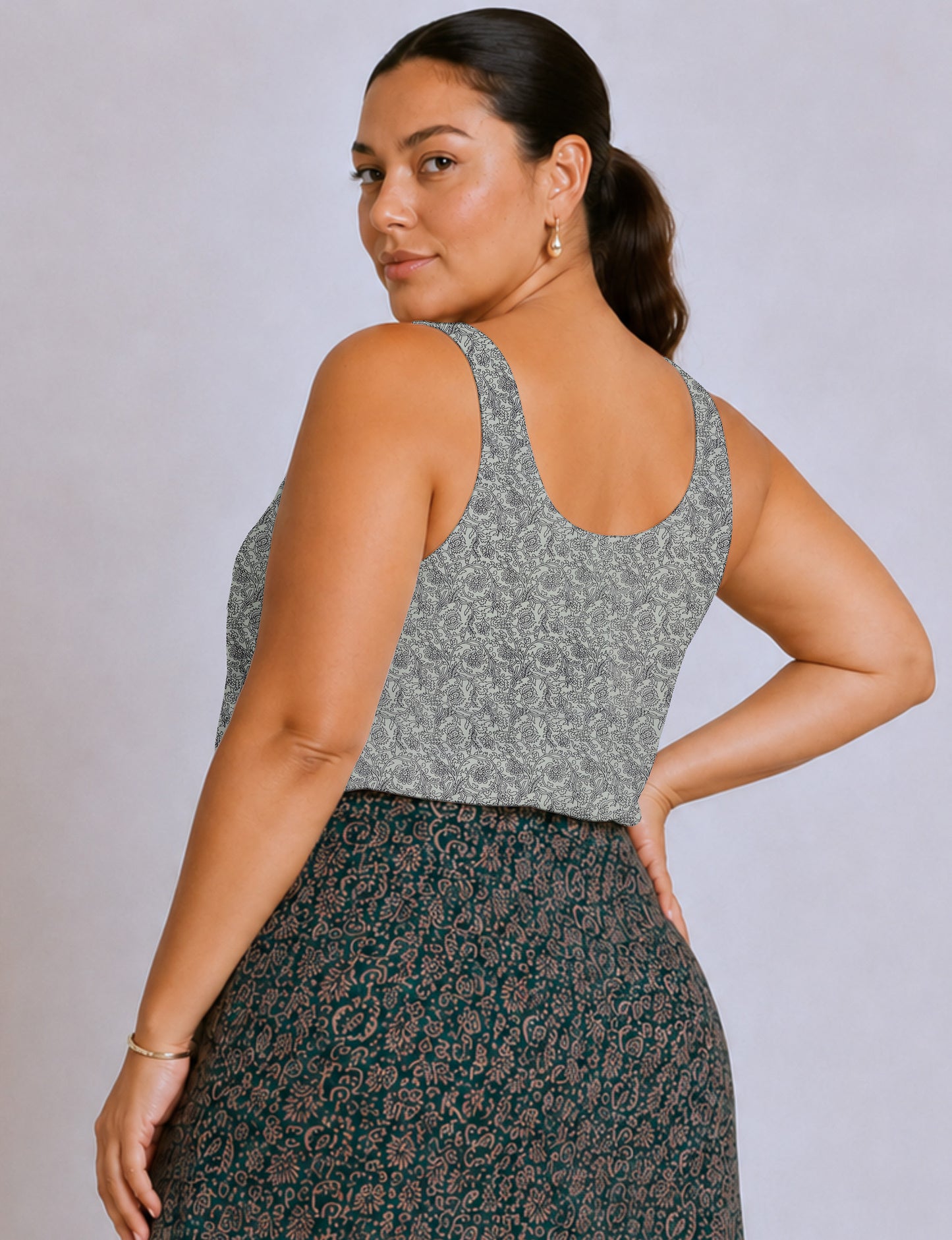 Sleeveless blouse - White Tropical