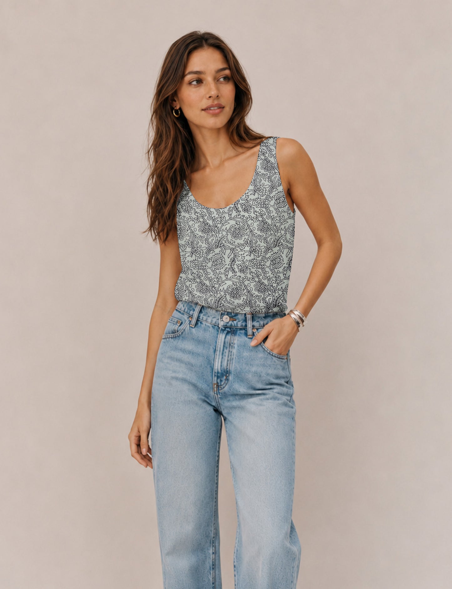 Sleeveless blouse - White Tropical