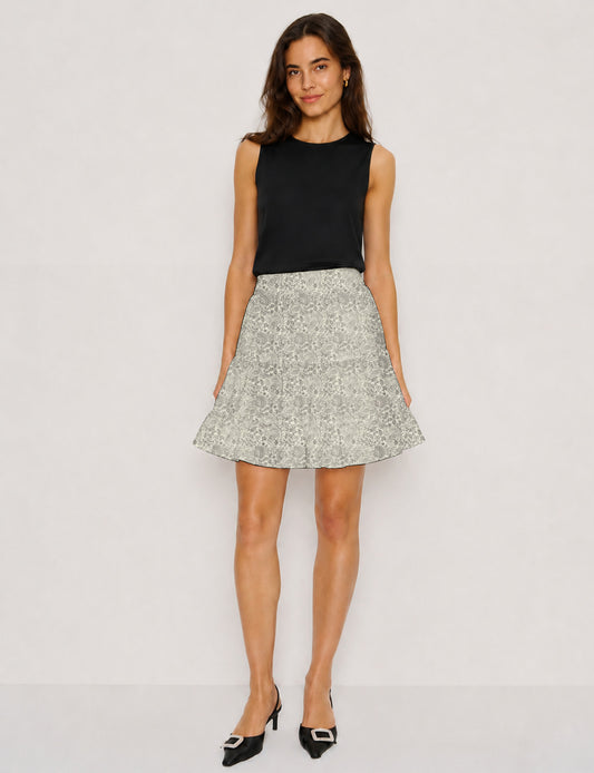 Short tiered skirt - White Tropical