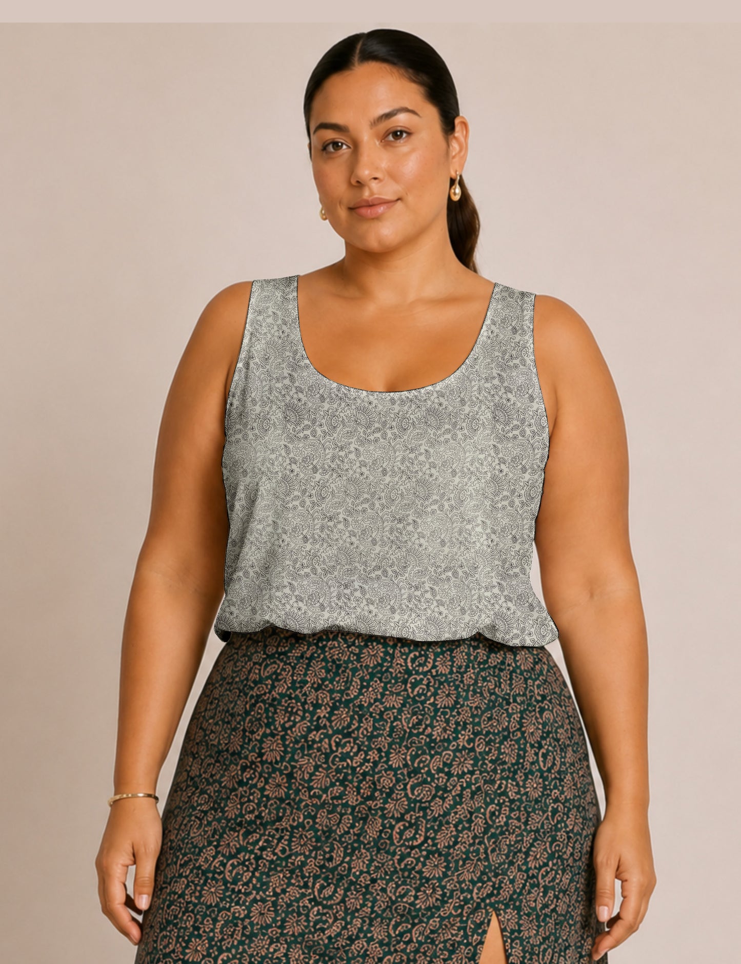 Sleeveless blouse - White Tropical