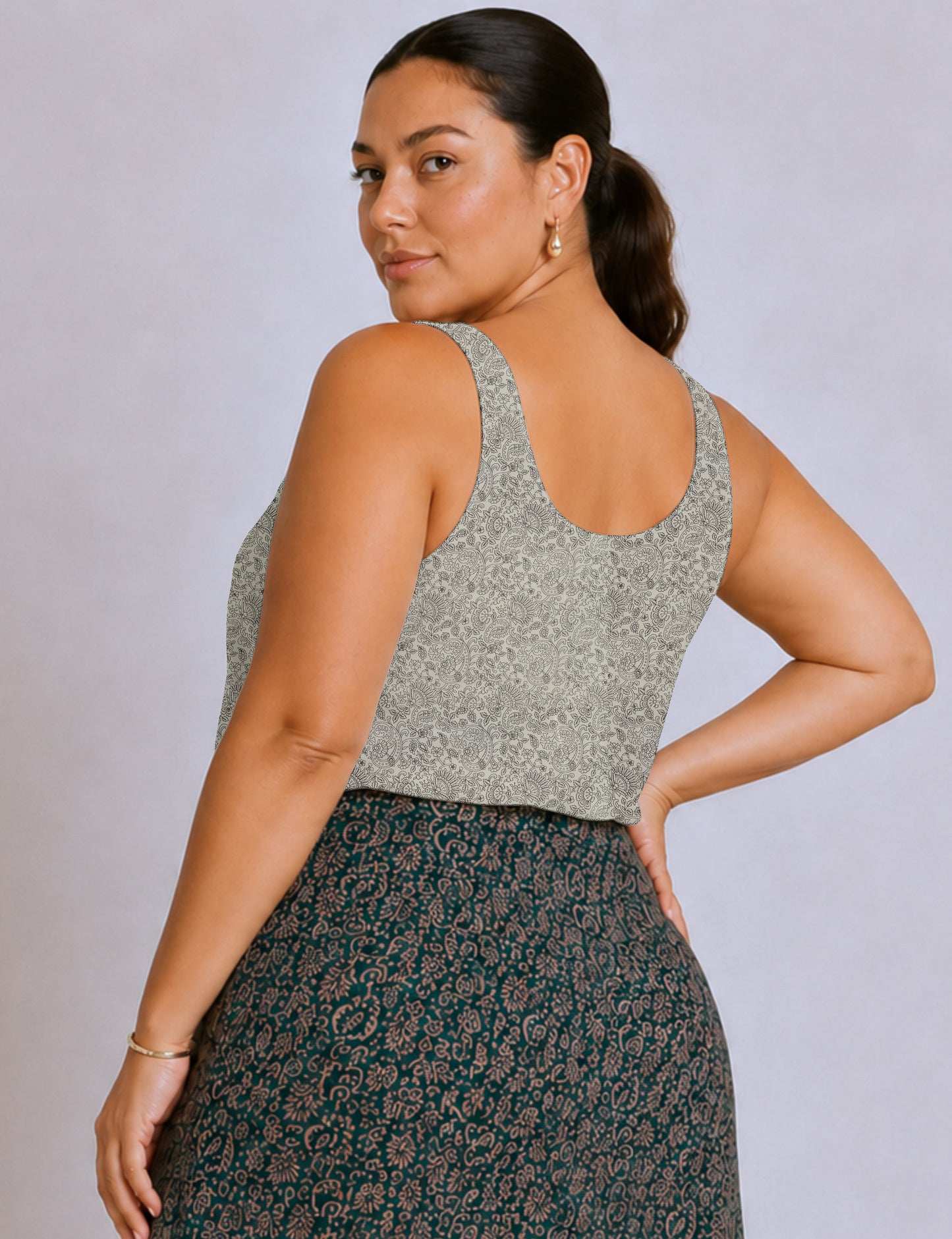 Sleeveless blouse - White Tropical
