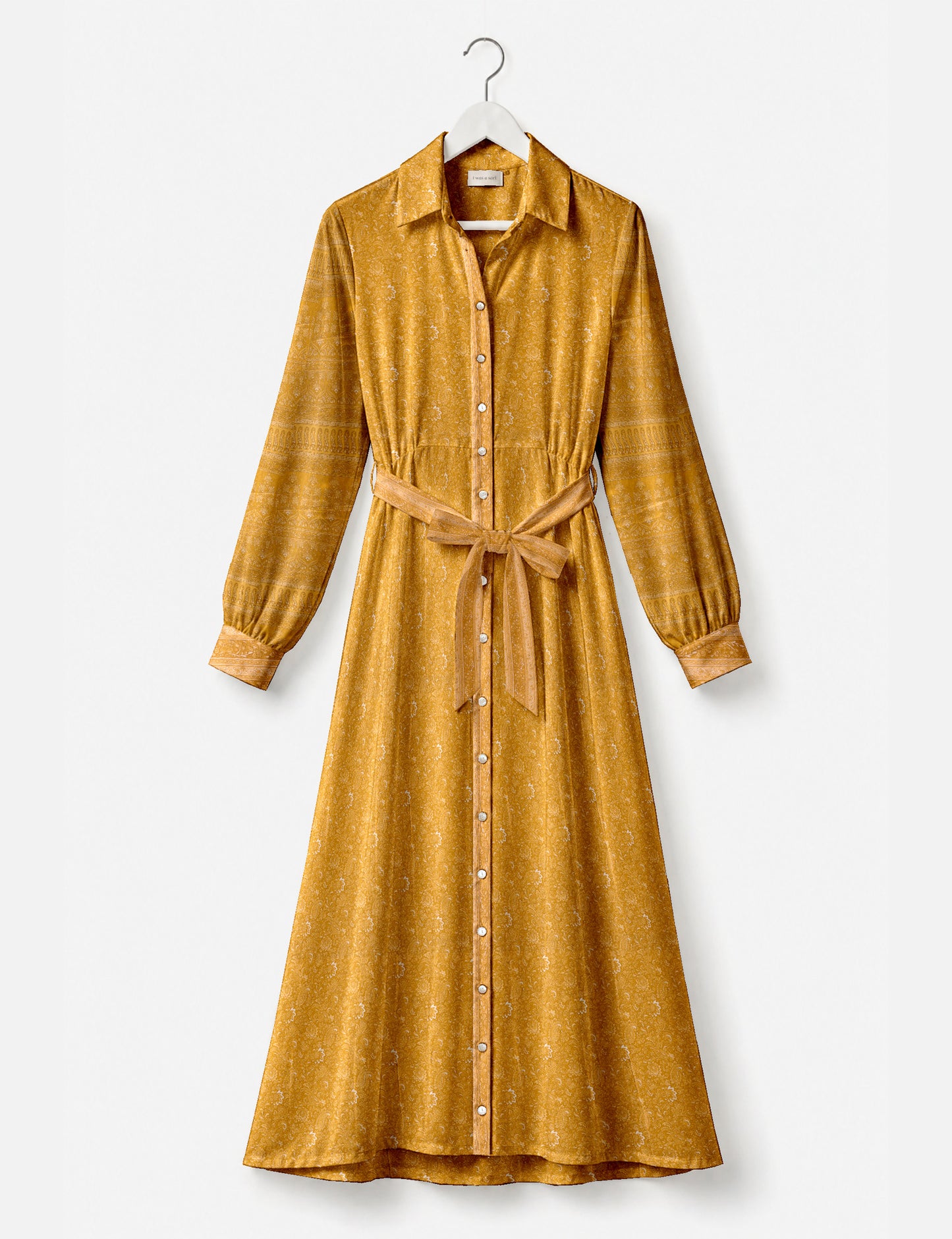 Long shirt dress - Yellow Paisley