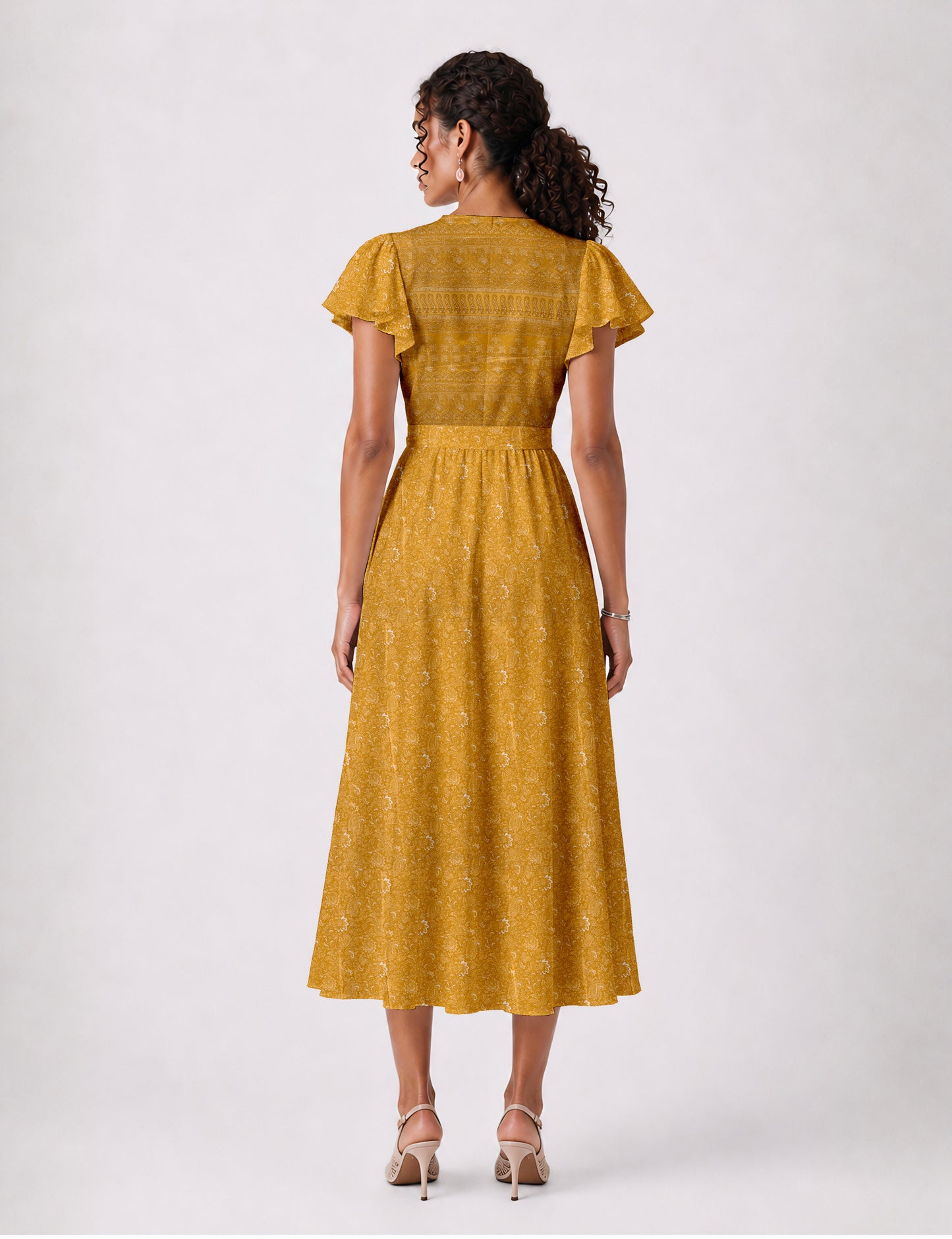 Wrap dress - Yellow Paisley