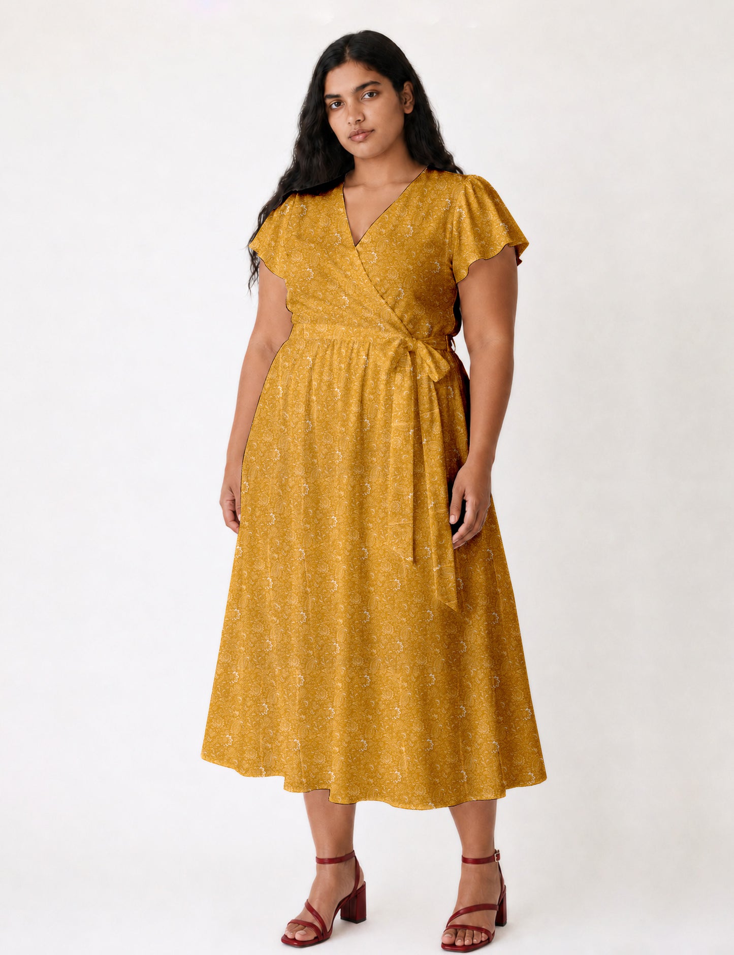 Wrap dress - Yellow Paisley