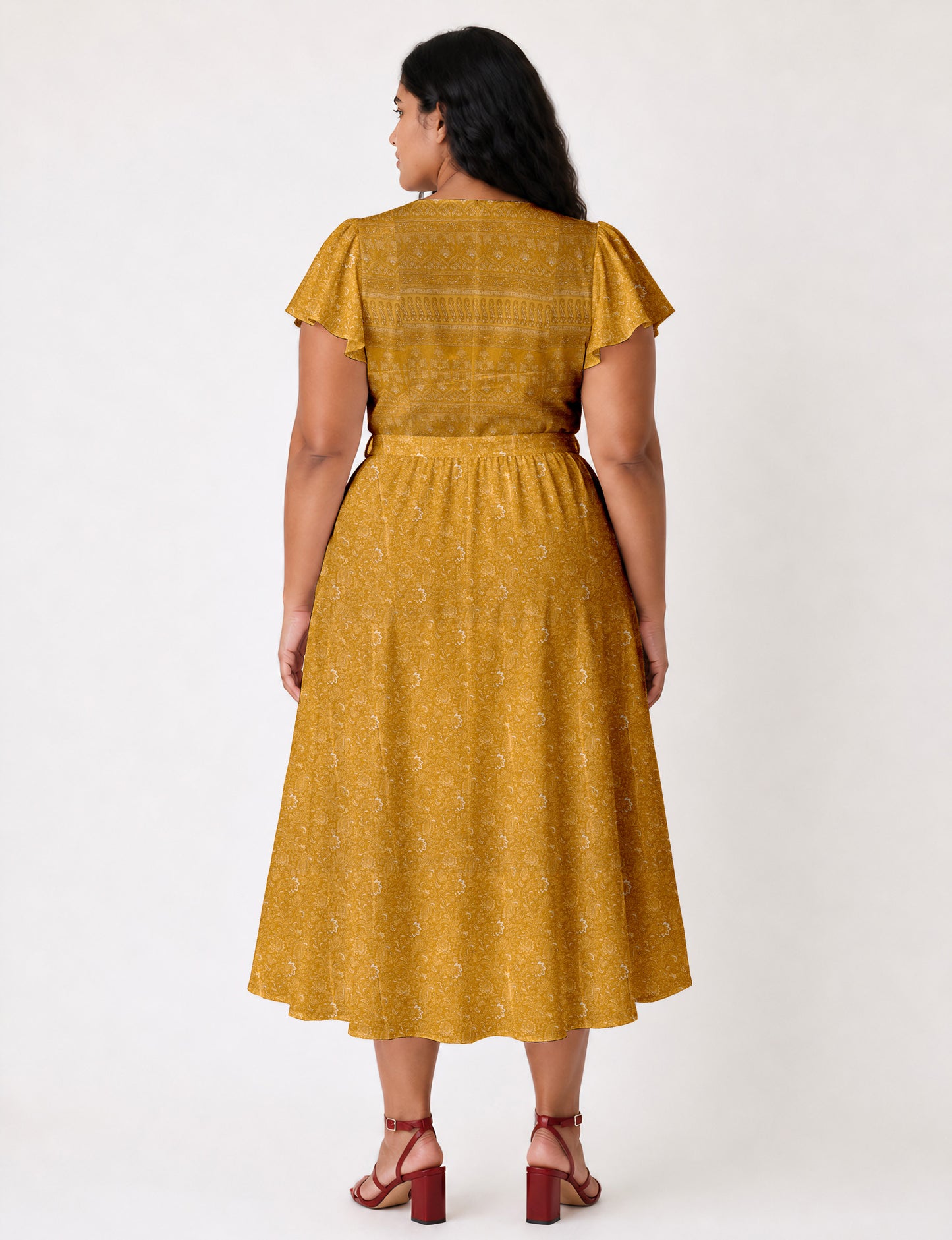 Wrap dress - Yellow Paisley