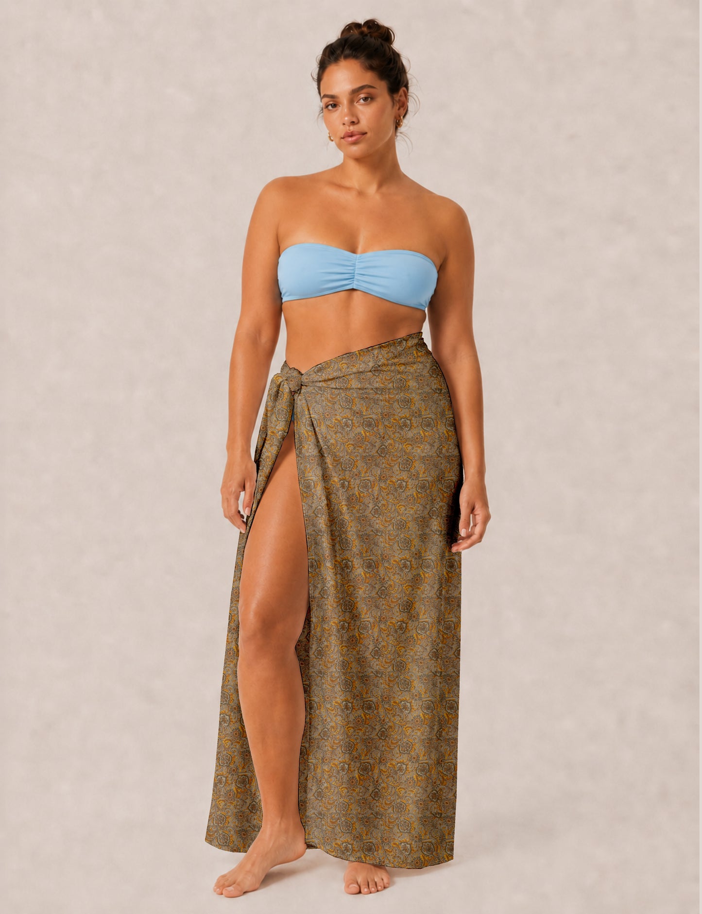 Explore sustainable elegance with our PAREO – a versatile piece for conscious fashion enthusiasts. More than an accessory, it's a statement of ethical clothing and green fashion. Ideal for getaways, this wrap-around works as a coverup, turban, or throw, showcasing our commitment to slow fashion, upcycled garments, and eco-friendly practices. Elevate your wardrobe with this eco-conscious and stylish pareo, a perfect addition to your collection of sustainable women's clothing.