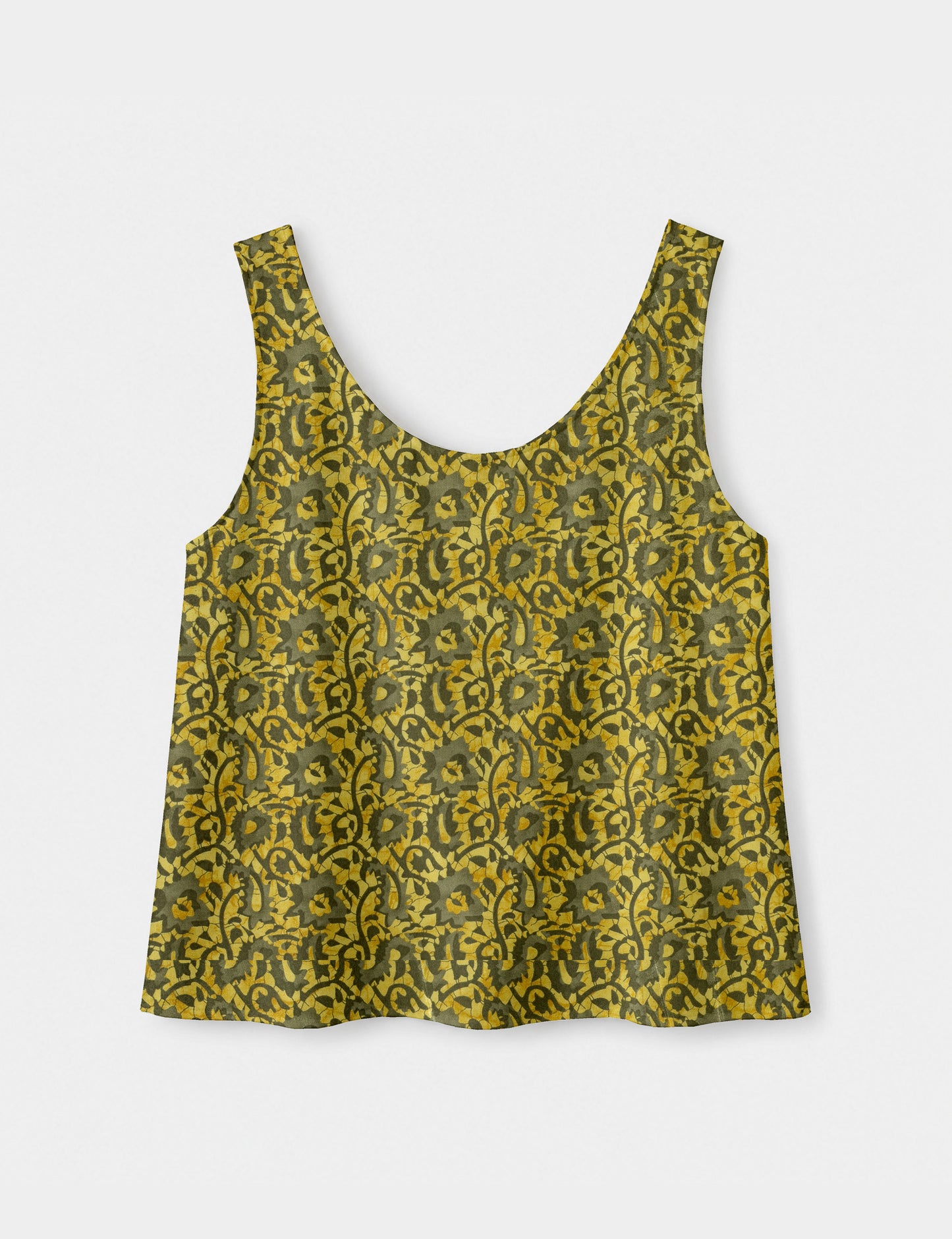 Sleeveless blouse - Yellow Abstract