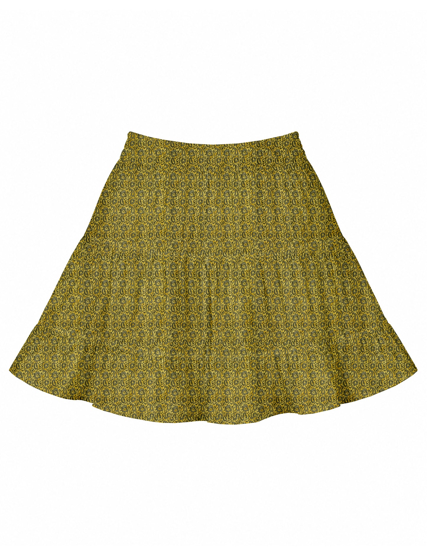 Short tiered skirt - Yellow Abstract