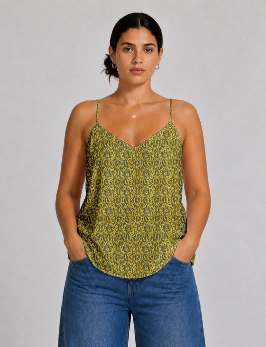 Slip top - Yellow Abstract