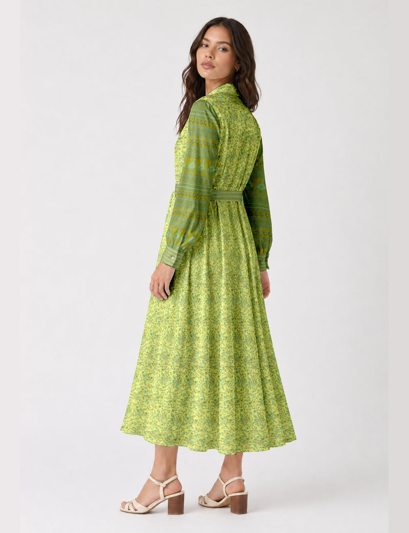 Long shirt dress - Yellow Floral