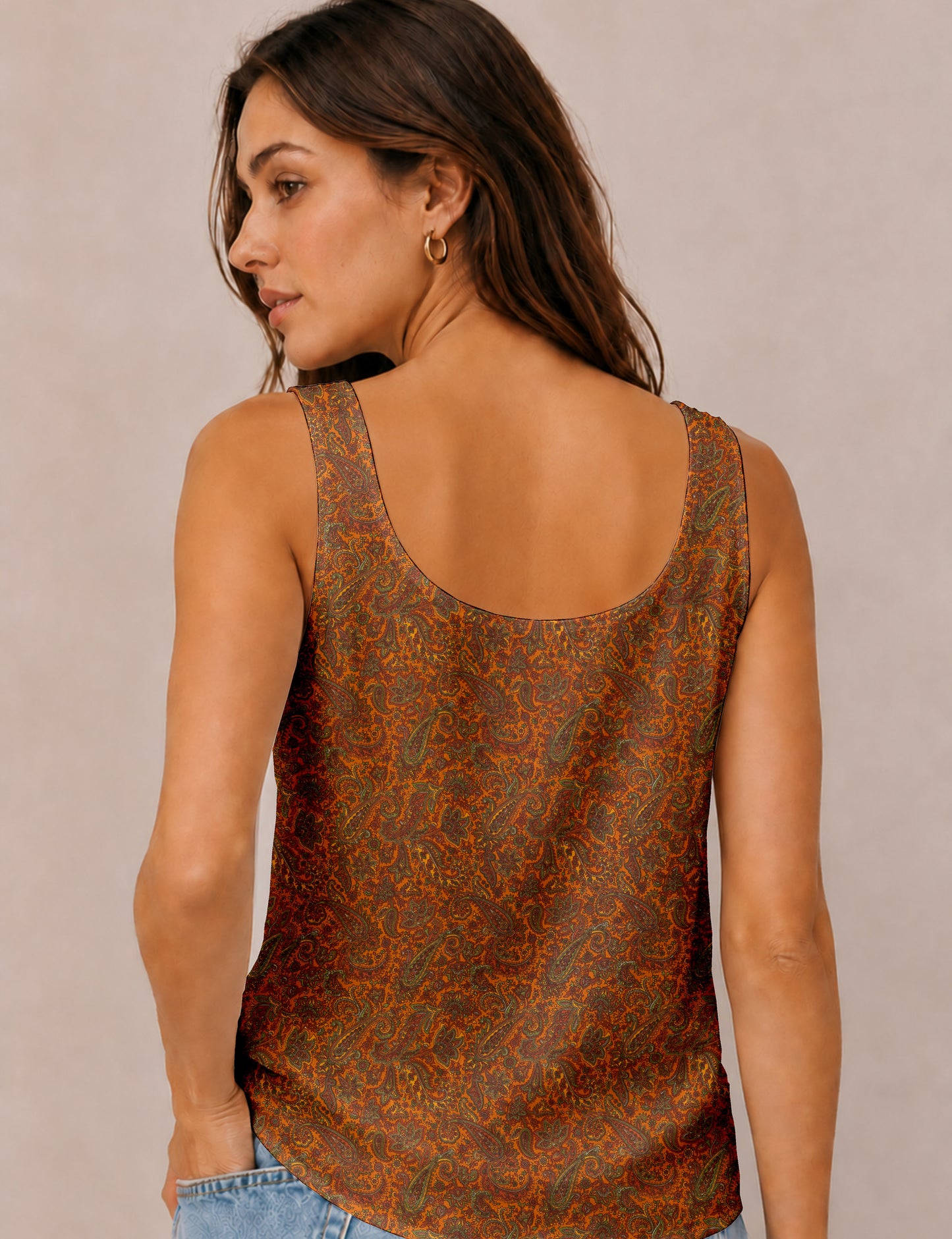 Sleeveless blouse - Yellow Paisley
