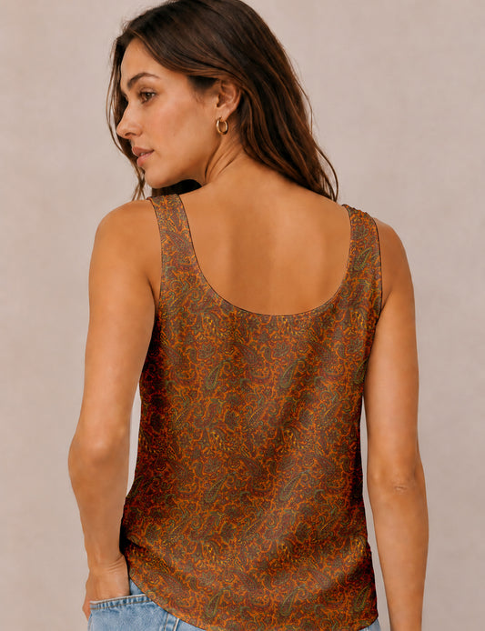 Sleeveless blouse - Yellow Paisley
