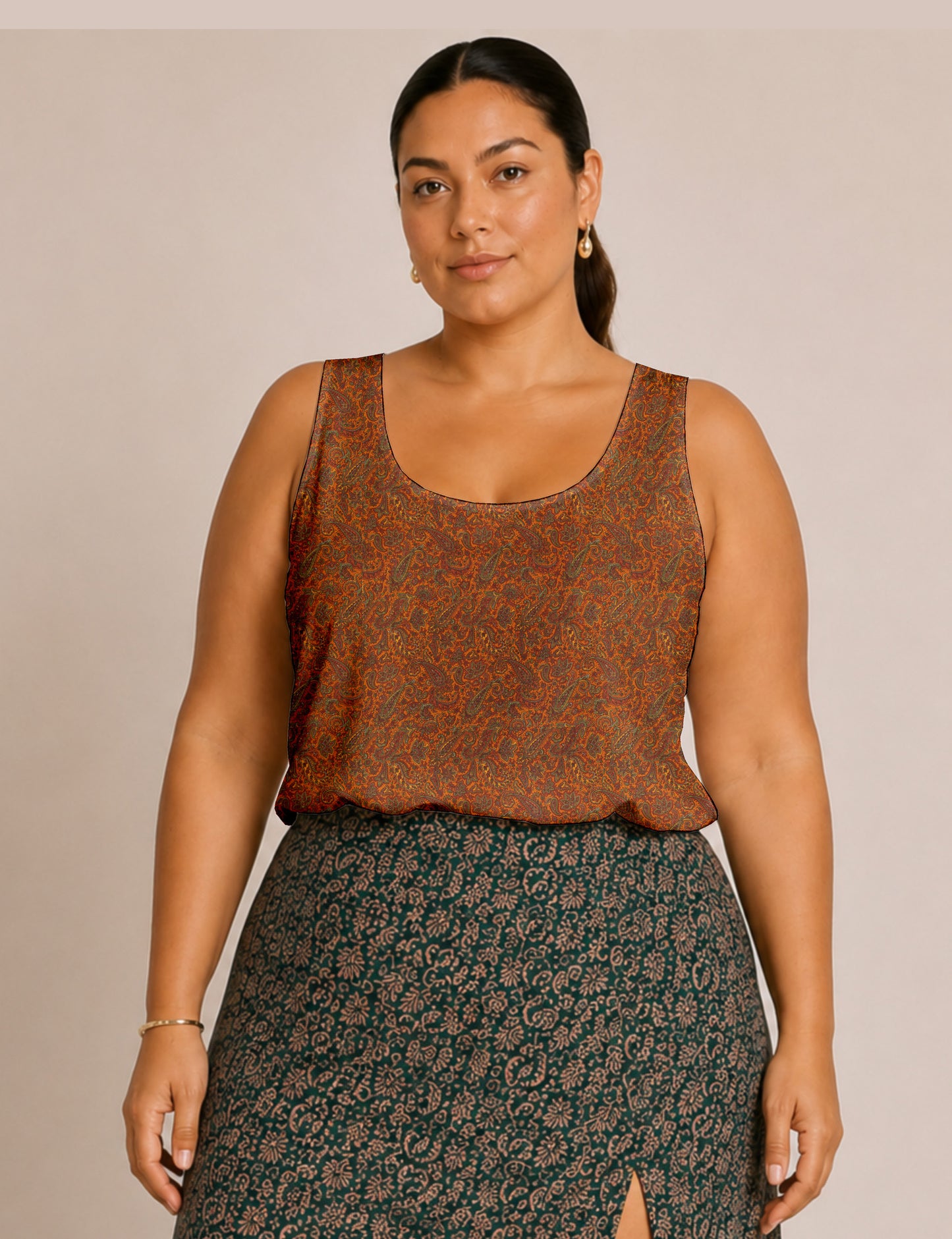 Sleeveless blouse - Yellow Paisley